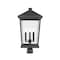 Z-Lite Beacon 3 Light Outdoor Post Mount Fixture, Oil Rubbed Bronze & Clear Beveled 568PHXLR-ORB - alternate 1